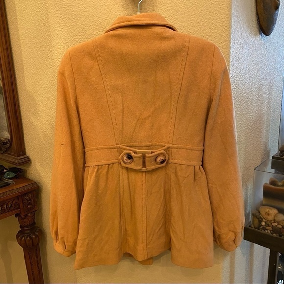 JESSICA SIMPSON Mustard 50% Wool Jacket Size Xsmall - Picture 5 of 10